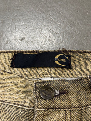 2000s Cavalli faded effect print jeans