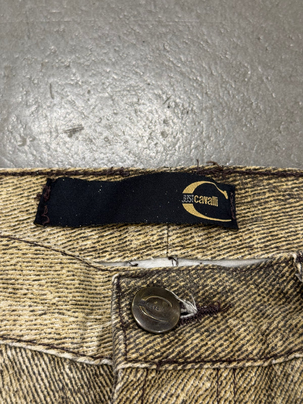 2000s Cavalli faded effect print jeans