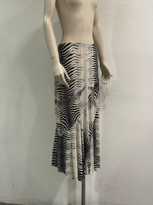 1999 Roberto Cavalli zebra print skirt