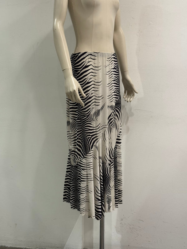 1999 Roberto Cavalli zebra print skirt