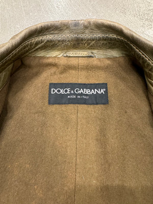 A/W2001 Dolce & Gabbana faded zip aviator jacket