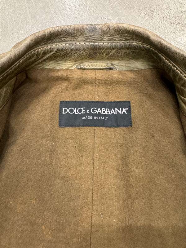 A/W2001 Dolce & Gabbana faded zip aviator jacket