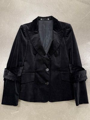 2004 Gucci wrap sleeve tailored velvet blazer jacket