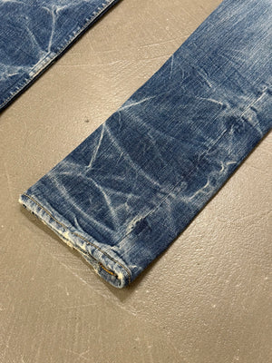 2000s Hysteric Glamour distressed flared denim jeans