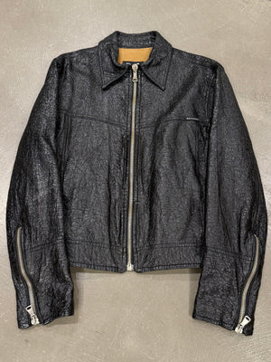 2000s Dolce & Gabbana faux leather wrinkle jacket