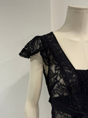 2000s Dolce & Gabbana lace tie-waist corseted top