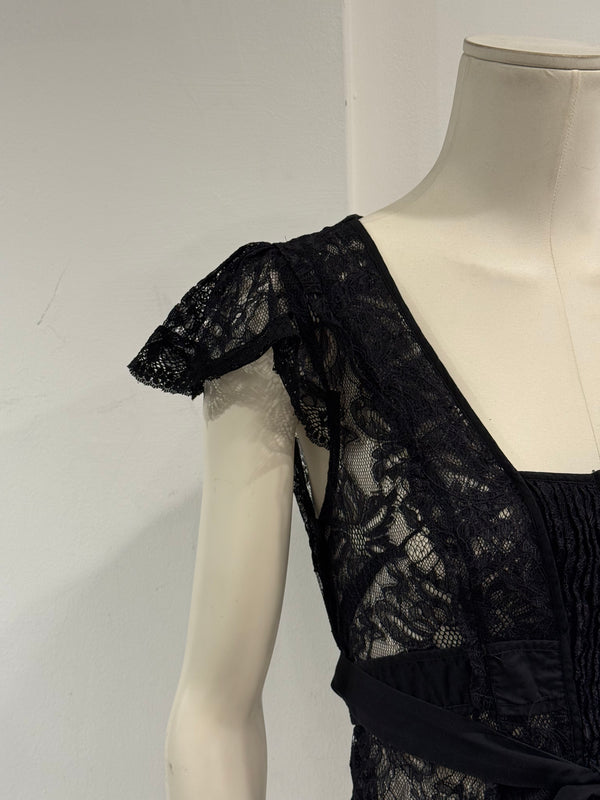 2000s Dolce & Gabbana lace tie-waist corseted top