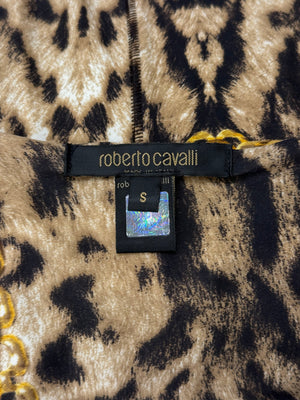 F/W2003 Roberto Cavalli leopard print dress with chains