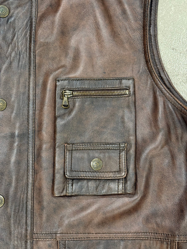 2000s Dolce & Gabbana military cargo leather vest