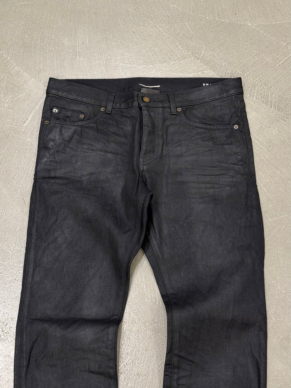2020 Saint Laurent D18 slim fit coated denim
