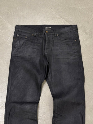 2020 Saint Laurent D18 slim fit coated denim