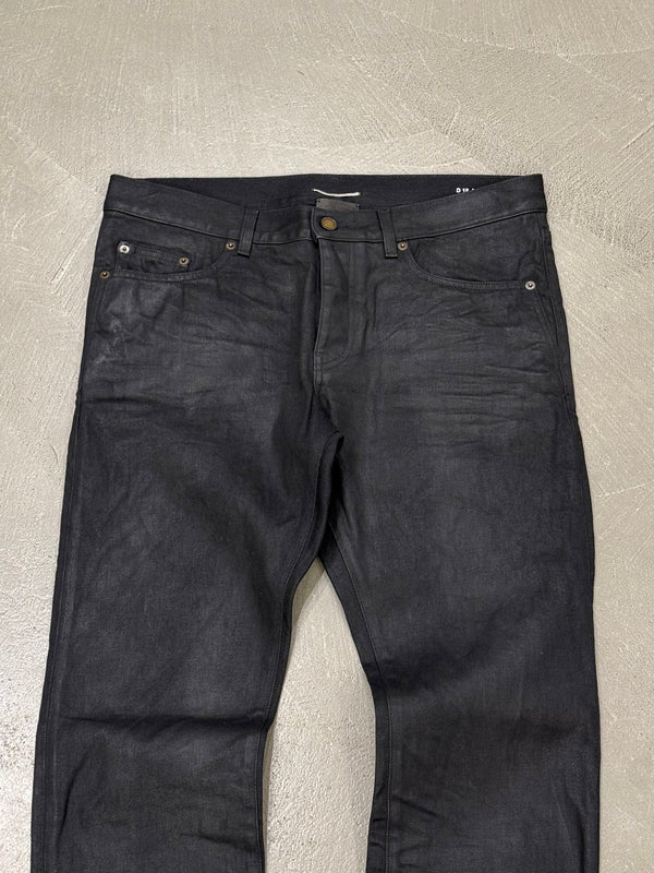 2020 Saint Laurent D18 slim fit coated denim