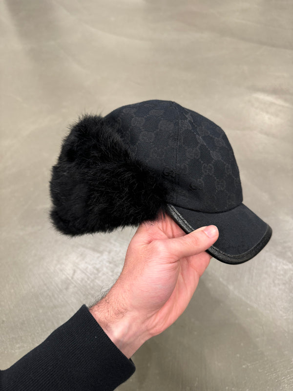 2000s Gucci by Tom Ford monogram fur trapper hat
