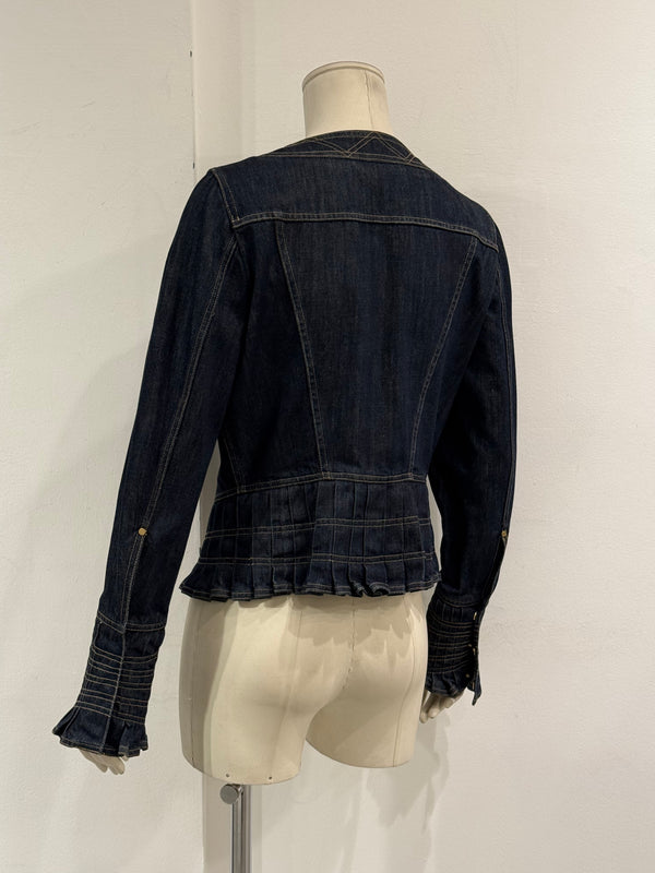 S/S2004 Gucci paneled biker denim jacket