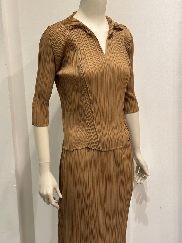 Issey Miyake pleated set (top + skirt)