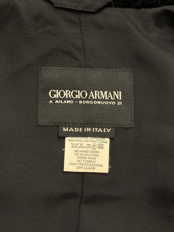 2000s Giorgio Armani astrakhan mandarin long coat