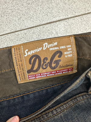 AW2003 D&G double waisted asymmetrical pockets jeans