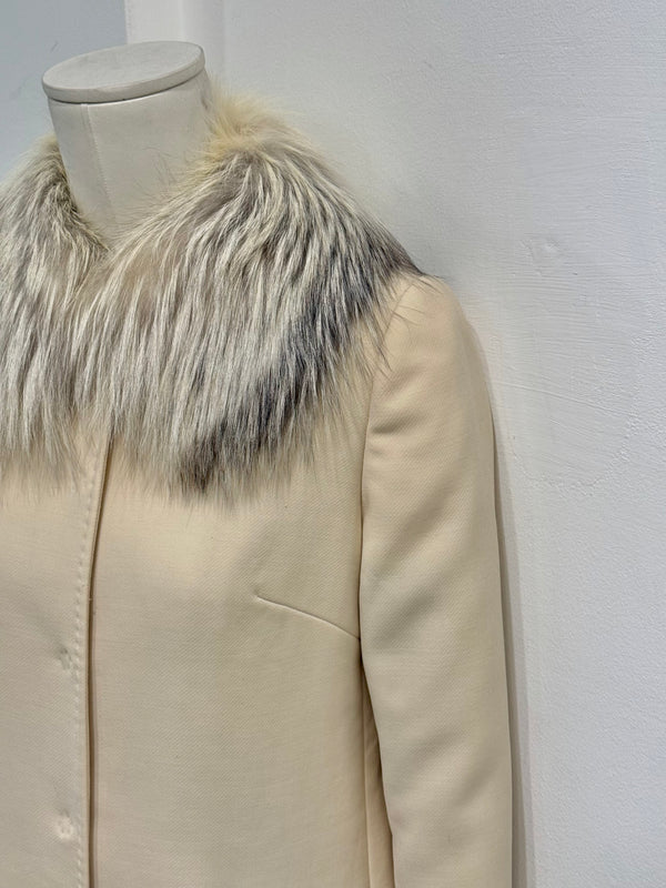 2000s Dolce & Gabbana collar fur wool coat