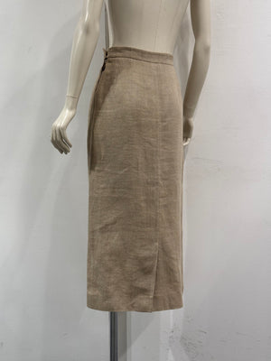 1990s Hermes by Martin Margiela linen midi skirt