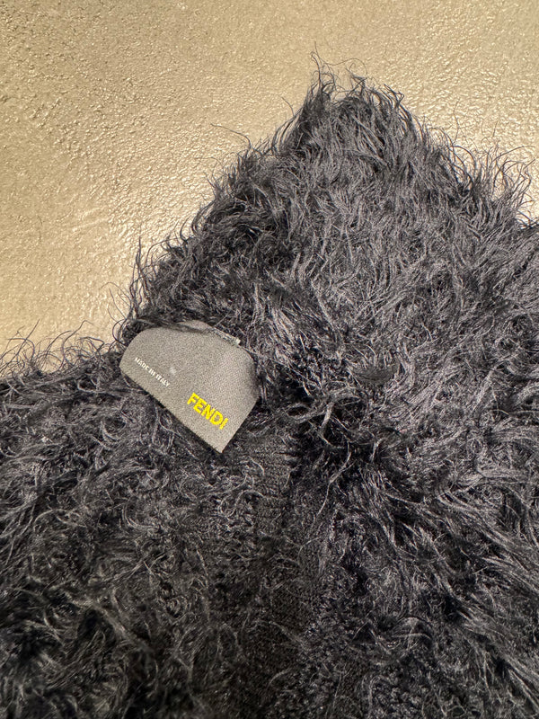 2000s Fendi furry knit with elongated sleeves