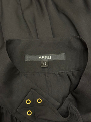 A/W2003 Gucci by Tom Ford grommet choker bondage blouse