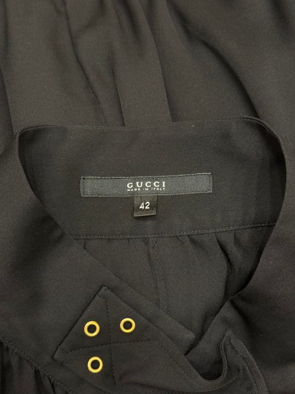 A/W2003 Gucci by Tom Ford grommet choker bondage blouse