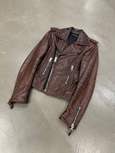 Load image into Gallery viewer, A/W 2008 Balenciaga by NICOLAS GHESQUIÈRE brown leather jacket
