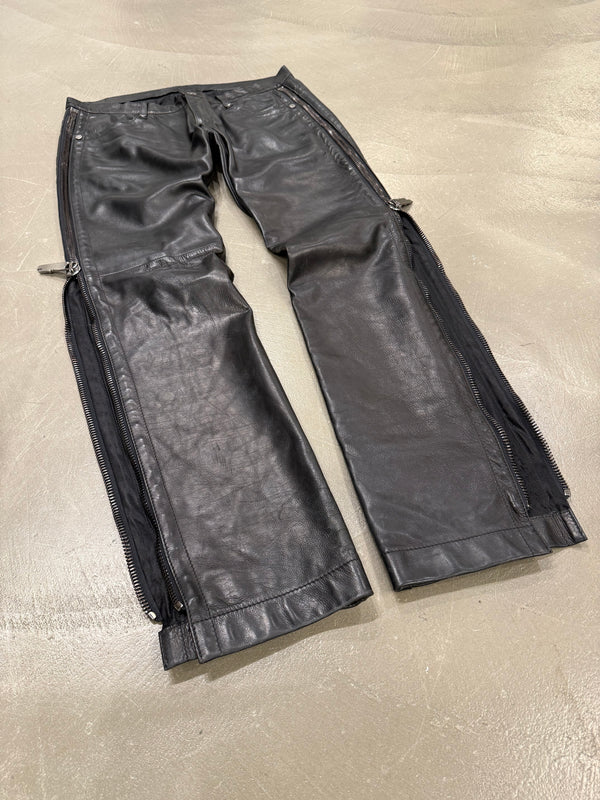 1990s Dirk Bikkembergs full zipper leather pants