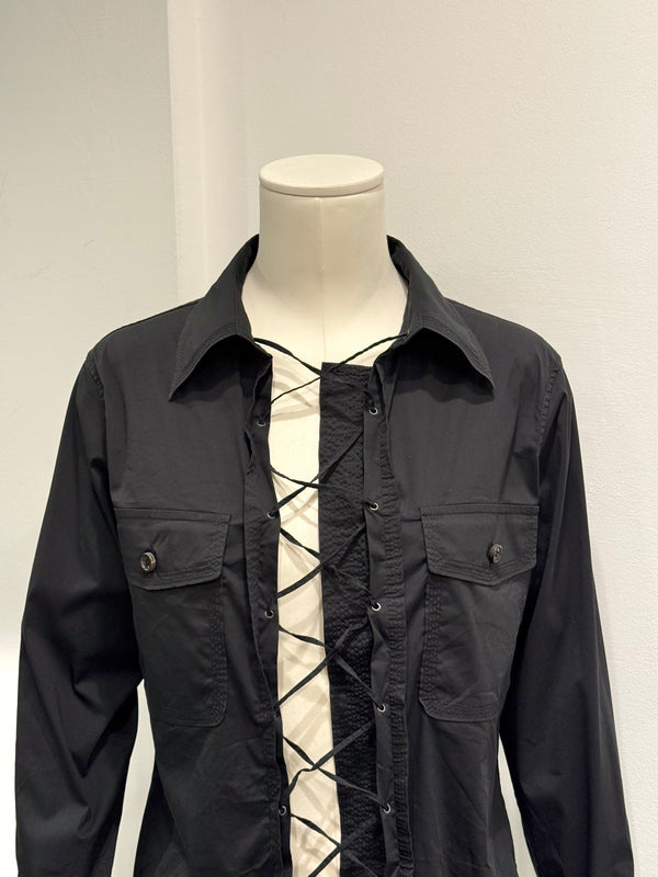 S/S2002 Yves Saint Laurent by Tom Ford safari lace-up shirt