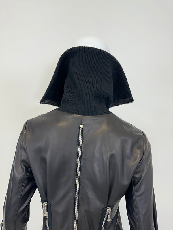A/W 2003 Dolce & Gabbana full zipper high neck leather jacket