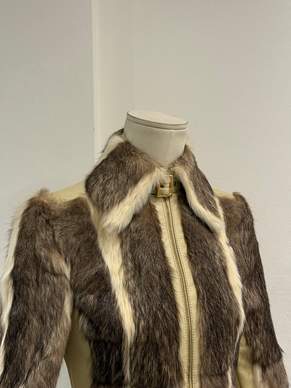 A/W2001 Dolce & Gabbana fur & leather biker jacket