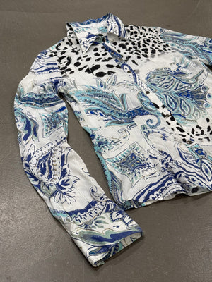 2000s Cavalli paisley leopard shirt