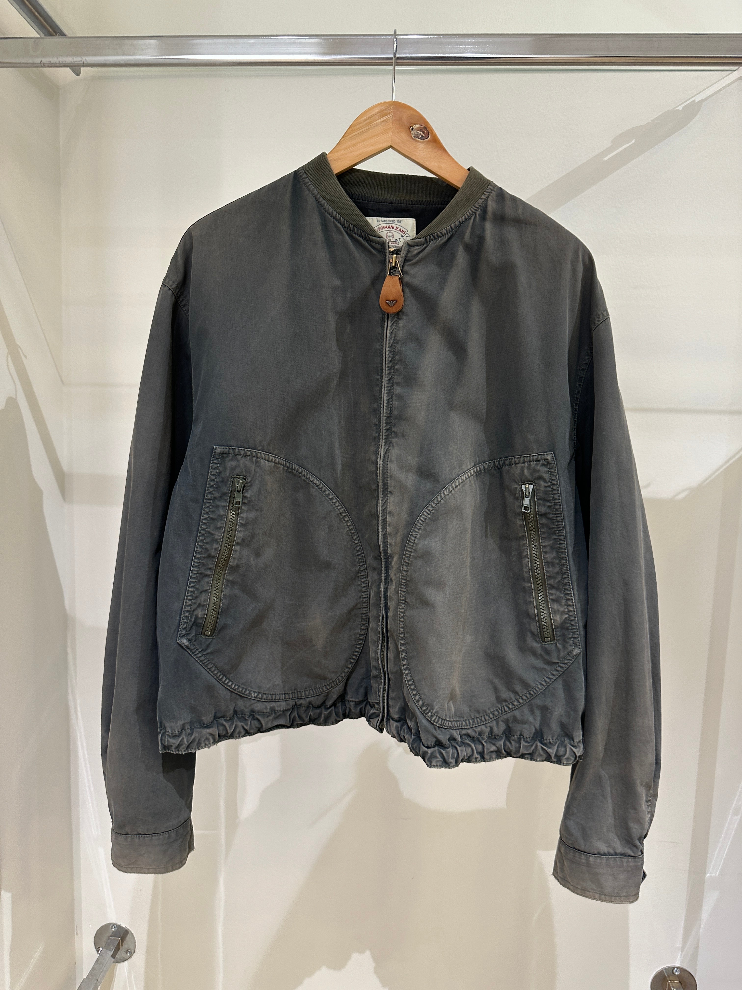 1990s Armani Jeans sun faded bomber jacket