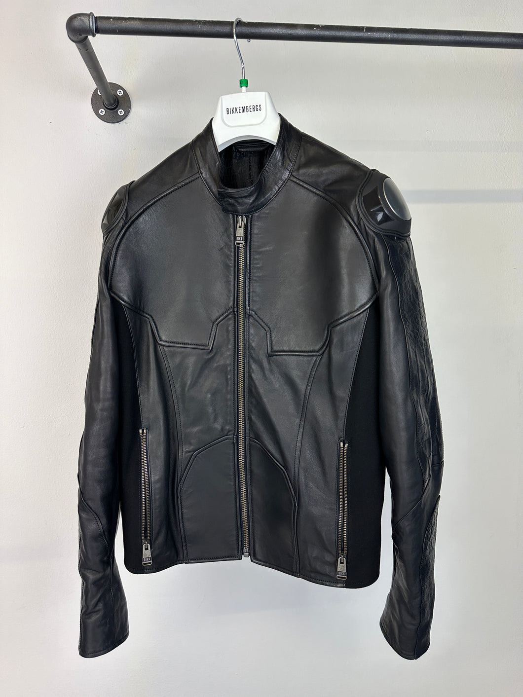 2000s Dirk Bikkembergs muscle reinforced leather jacket