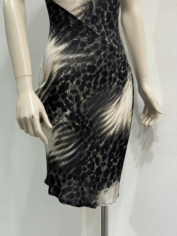 2000s Roberto Cavalli leopard print midi dress