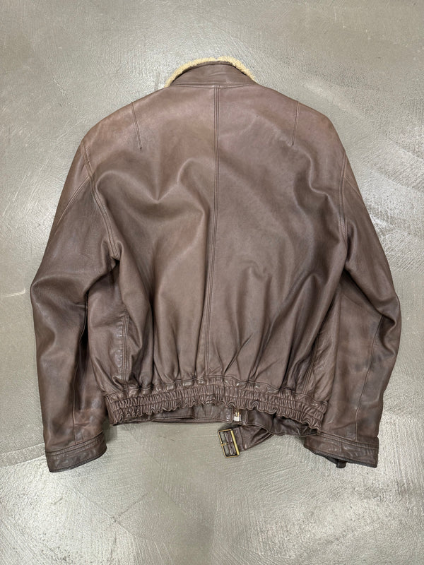 1980s Giorgio Armani aviator shearling bomber jacket