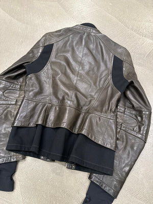 2000s Prada biker leather jacket