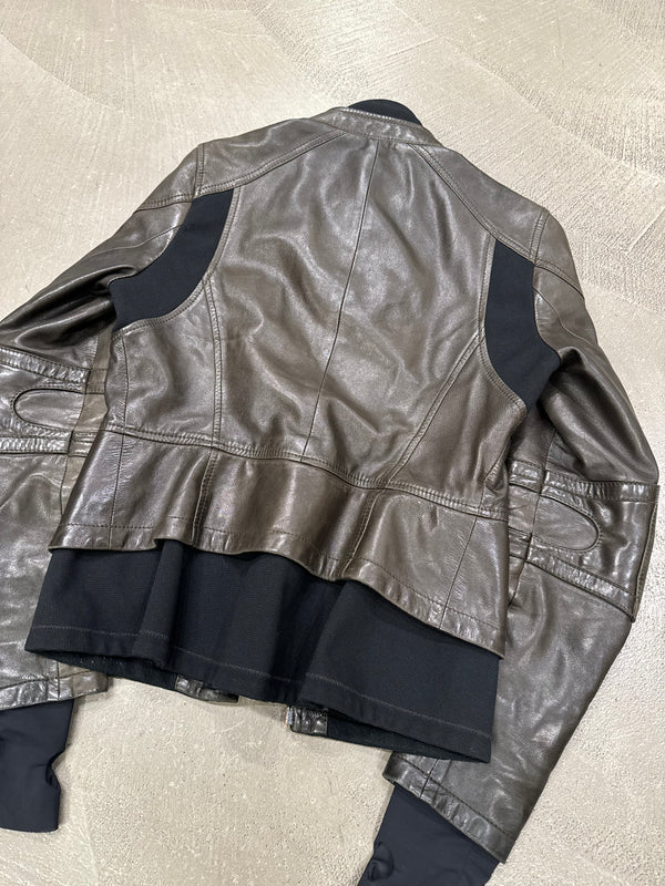 2000s Prada biker leather jacket