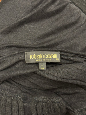 2000s Roberto Cavalli sheer transparent stripes knit