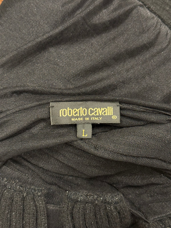 2000s Roberto Cavalli sheer transparent stripes knit
