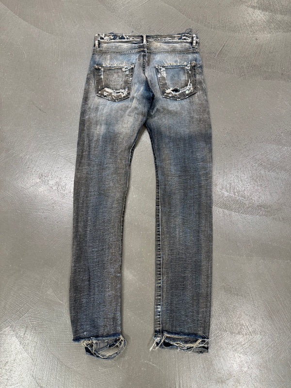 2009 Rick Owens Olmar and Mirta distressed dust denim