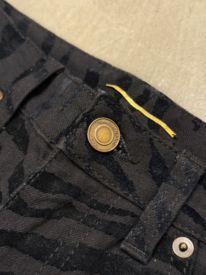 2019 Saint Laurent skinny jeans with zebra print