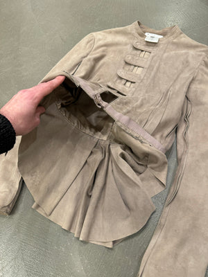 2000s Givenchy goat leather paneled jacket