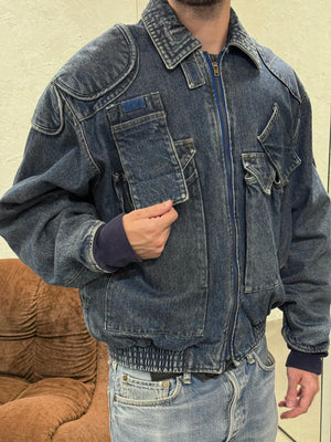 A/W1986 Katharine Hamnett denim cargo bomber jacket