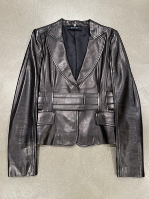 F/W2003 Gucci by Tom Ford corset belted leather jacket