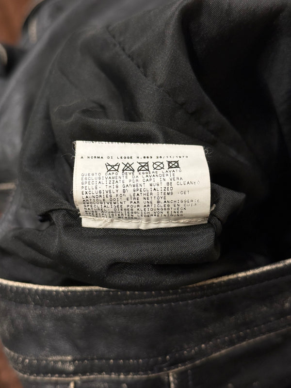 2000s Cavalli faded distressed leather jacket