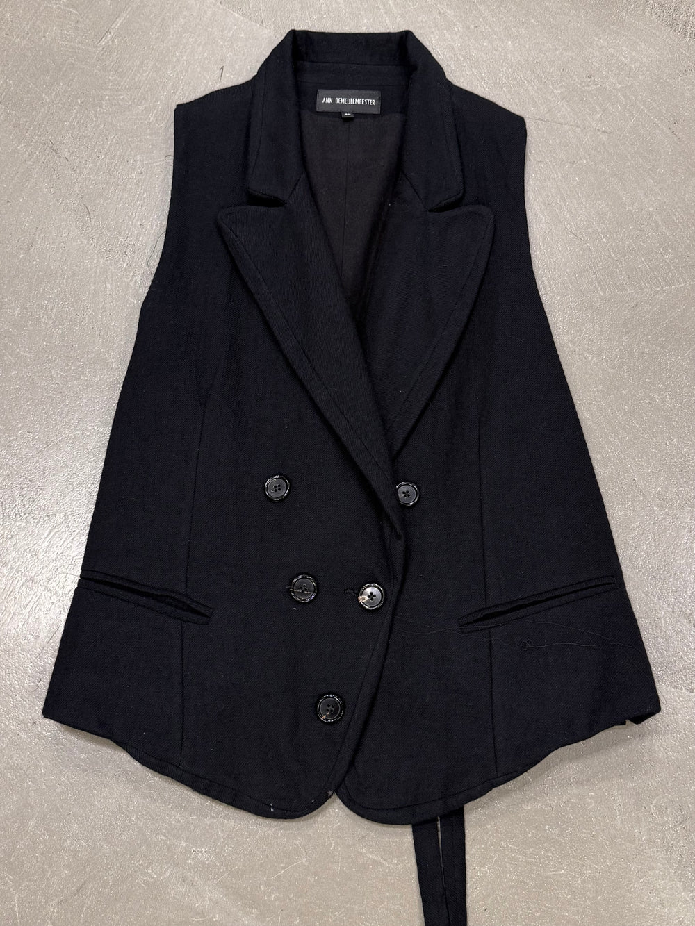 A/W1995 Ann Demeulemeester runway double breasted bondage vest