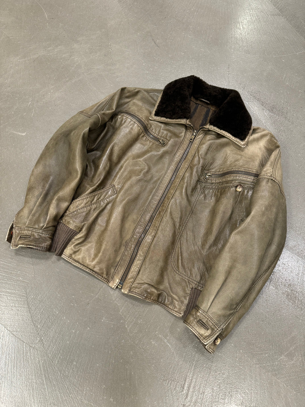 1980s Gianni Versace iconic leather bomber jacket