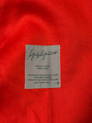 S/S2005 Yohji Yamamoto runway asymmetrical red ramie jacket