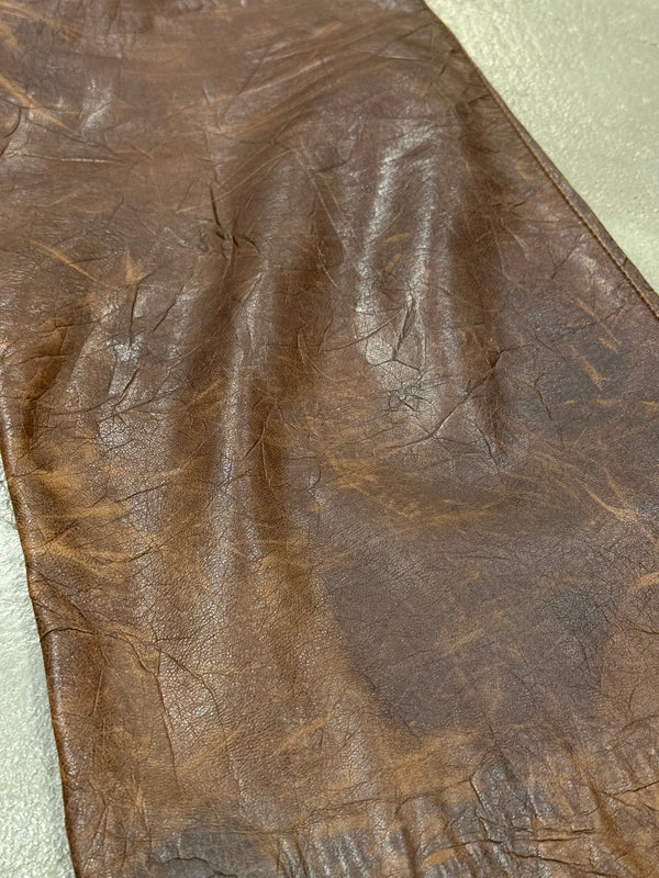 2001 Dolce & Gabbana Shepskin bondage leather trousers